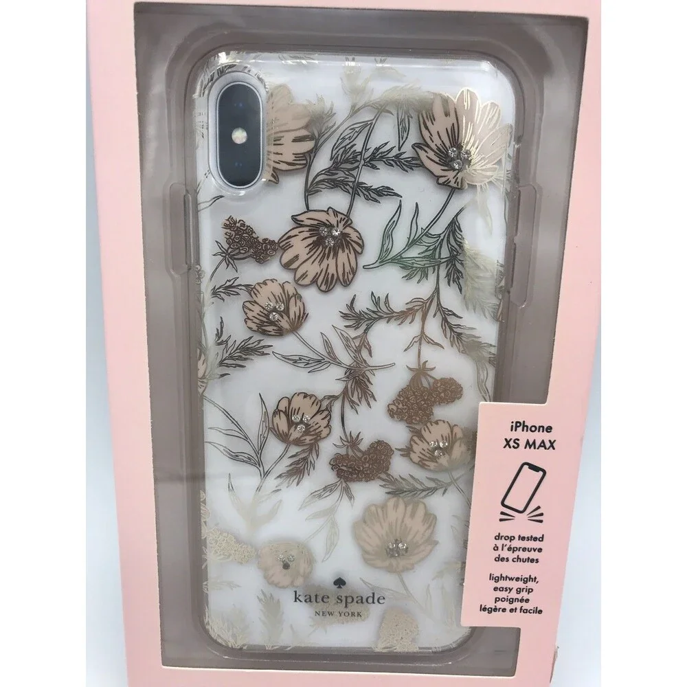 Kate Spade Phone Case Apple iPhone XS MAX Floral With Gems Brand New in Orig Pkg